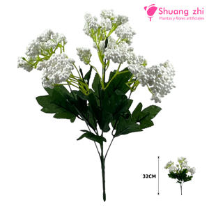 Flor mini polvo 32CM decoración color Blanco