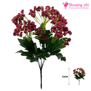 Flor mini polvo 32CM decoración color Vino