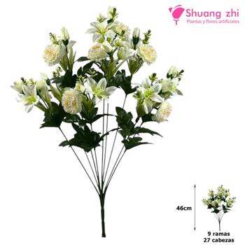 Ramo de Flores 46CM 27 Cabezas Blanco