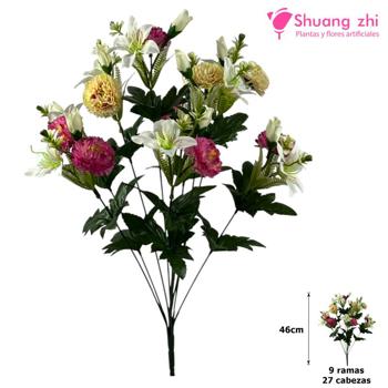 Ramo de Flores 46CM 27 Cabezas Beige/Lila