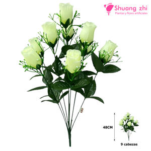 Flor Ramo Santo 48CM 9 Cabezas Color Beige