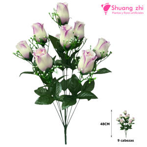 Flor Ramo Santo 48CM 9 Cabezas Color Lila