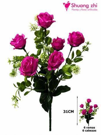 Flor mini 33CM 6 Ramas Color Lila