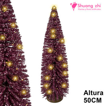 Mini Árbol de Navidad Rosa con Luces LED – 50CM