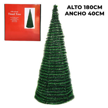 Árbol de Navidad Plegable 180CM Alto 40CM Diámetro