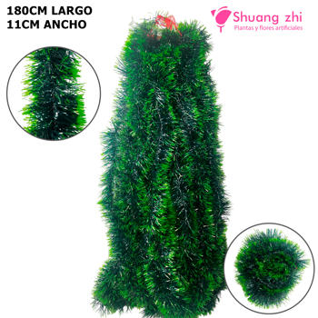 Espumillón 180CM LARGO X 11 ANCHO Verde/Negro