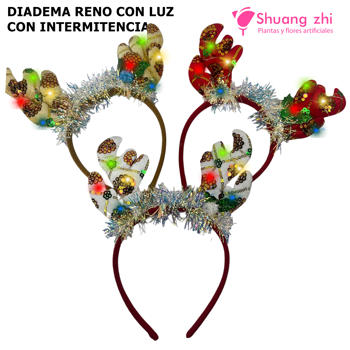 Diadema de reno con Luz Surtido