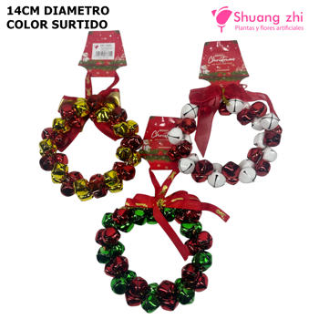 Corona cascabel Navidad Surtido 14CM Ø