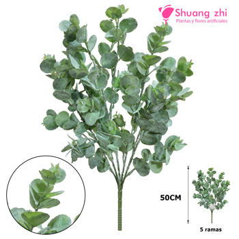 Ramo de Eucalipto 50CM 5 Ramas Verde