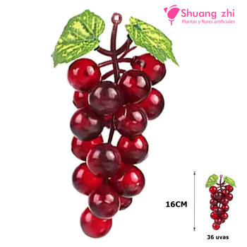 Racimo de Uva Artificial 36/u - 16CM Rojo