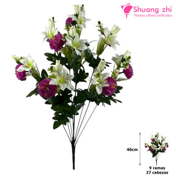 Ramo de Flores 46CM 27 Cabezas Lila