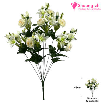 Ramo de Flores 46CM 27 Cabezas Blanco