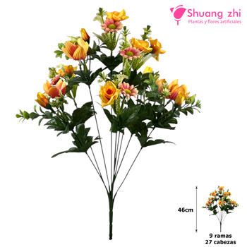 Ramo de Flores 46CM 27 Cabezas Amarillo