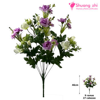 Ramo de Flores 46CM 27 Cabezas Lila/Beige