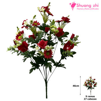 Ramo de Flores 46CM 27 Cabezas Rojo