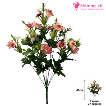Ramo de Flores 46CM 27 Cabezas Rosa