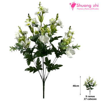 Ramo de Flores 46CM 27 Cabezas Blanco
