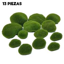 BOLSA 13 PCS PIEDRAS DE MUSGO ARTIFICIAL 5~9CM